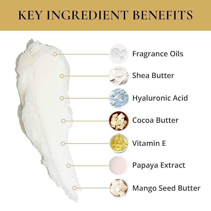 LUXURY LIFE BUTTER - Irresistibly Scented Body Butter with Hyaluronic Acid for Ultimate Moisture. Hydrates for a Non-Greasy Glamorous Glow (Presidential, Fresh Attraction, Midnight Seduction 5 oz)