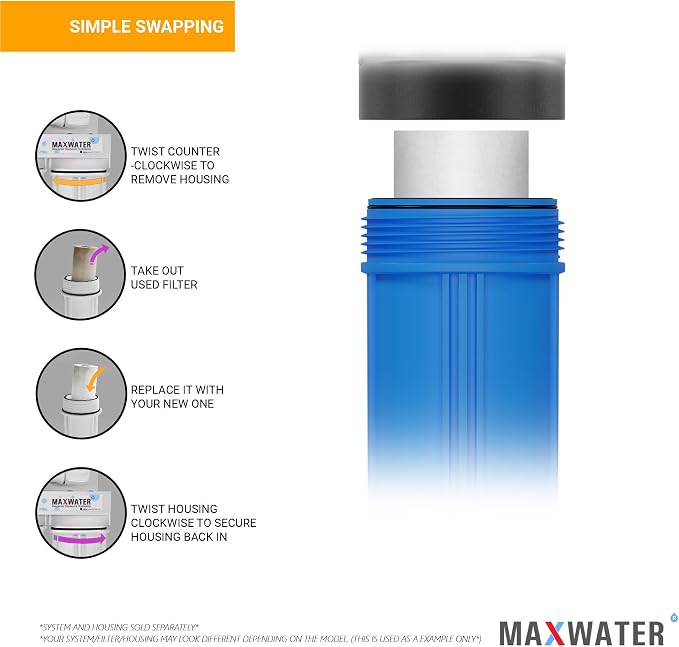 Max Water 5 Micron 20 x 4.5 Sediment Filter 20 inch Whole House BB Water - Image 8