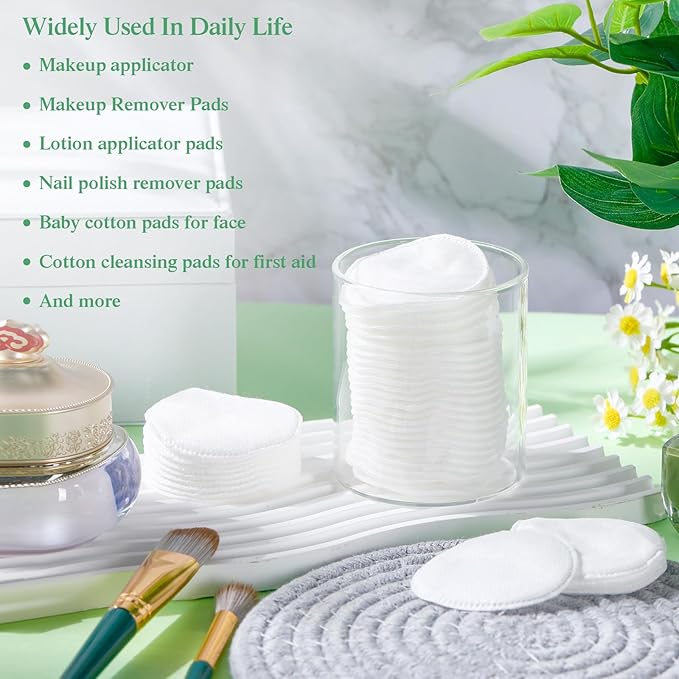 Maxcheck 2500 Pcs Cotton Rounds Bulk Exfoliating Rounds Cotton Rounds for Face Makeup Remover Pads Cotton Facial Pads Cotton Pads for Face Cotton Pads for Makeup Removal Toner Pads