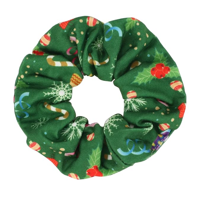 12 PCS Christmas Hair Scrunchies Snowflake Santa Christmas Tree Antlers Elk Snowman Hair Ties Soft Elastic Hair Bands for Women Girls Gifts Ponytail Holders Hair Accessories (12PCS-C-Christmas)