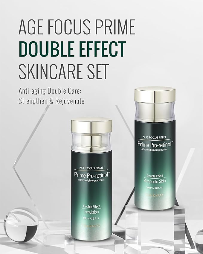ISA KNOX Age Focus Prime Double Effect Skincare Special Set (8.5 fl oz) - Korean Skincare for Moisturizing, Firming, and Nourishing. with Prime Pro-Retinol™, Phyto DNA, and Phyto Pro-Retinol™.