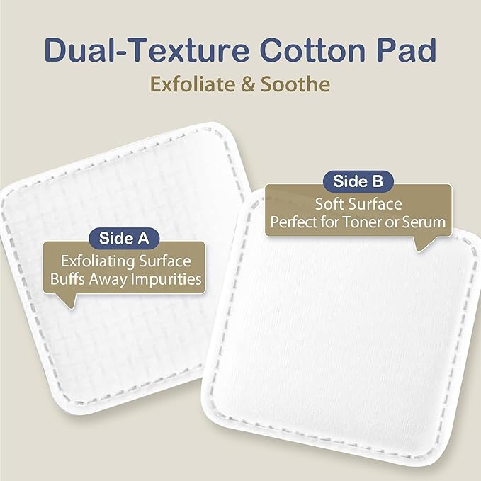 Ourmed Life Large Cotton Pads for Makeup Removal, Soft & Lint-Free Face Pads with Pressed Seam Design, Durable Makeup Remover Pads for Facial Cleansing on All Skin Types, 3x3 Inch, 120 Count
