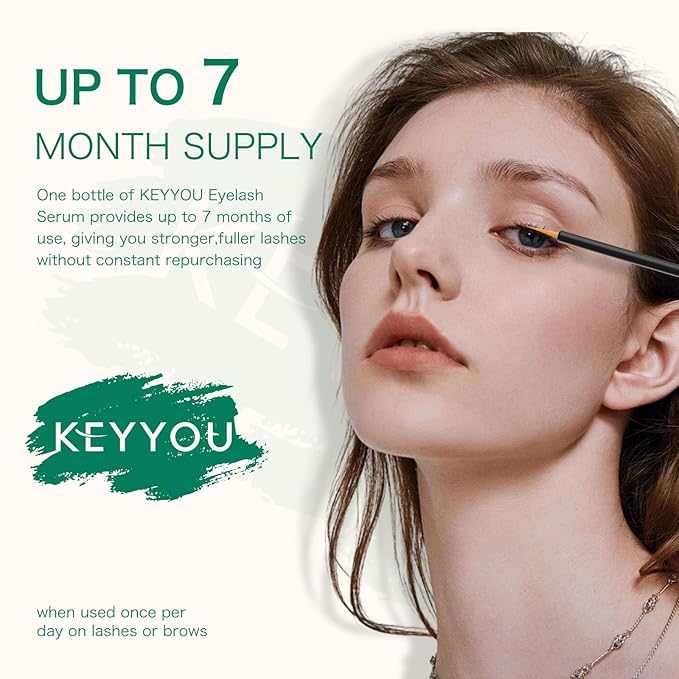 KEYYOULASH Eyelash Serum to Grow Lashes & Brows Eye Lash Serum for Lashes with Advanced Formula Eyelash Enhancing serum for Longer Thicker and Fuller Lashes Vegan & Cruelty-Free (5ML)