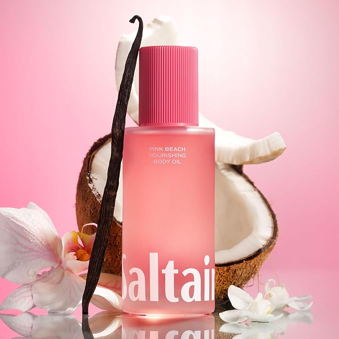 Saltair Body Oil. Luxurious Pink Beach After Shower and Bath Oil Moisturizer for Women. Botanical, Non-Greasy, and Well-Absorbing Lotion for Hydrating Dry Skin. 4oz Pump Bottle