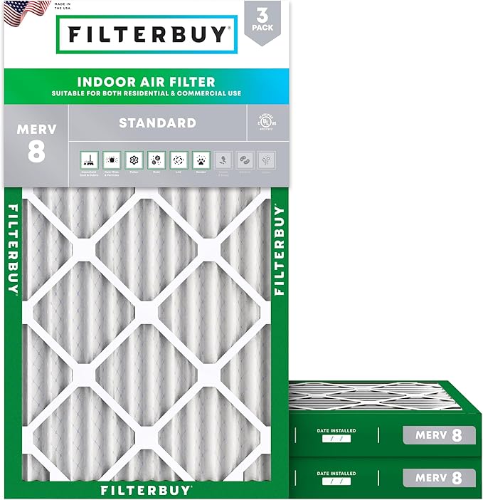 Filterbuy 20x36x2 Air Filter MERV 8 Essential Dust & Allergy Defense, by Filterbuy