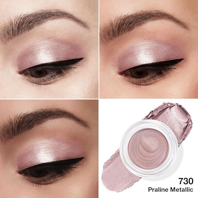 Kaely Single Cream Eyeshadow Pot, Praline Metallic Eye Shadow for Older Women High Pigmented Waterproof, Natural Eyeshadow Palette Makeup Brightener, sombras en crema para ojos, Blendable, 730