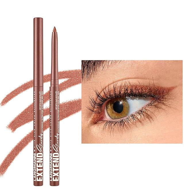 Reddish Brown Cream Shimmer Eyeliner Pencil Waterproof Retractable Brown Gel Eyeliner Smudge-proof Hypoallergenic Makeup (05#)