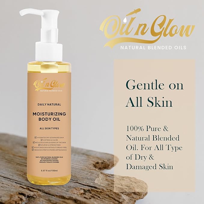 USDA Certified 100% Organic Pure Natural Hydrating Body Oil After Shower With Coconut, Jojoba, Olive & Almond Non-Greasy Moisturizing Oil For Women & Men Dry Skin 5.07 fl oz/150ml - Unscented
