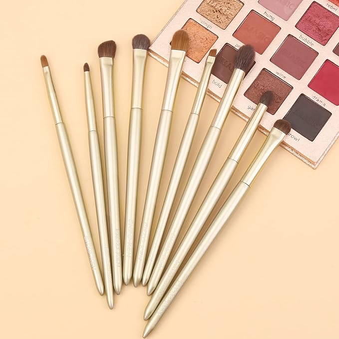 Natural Goat Hair Eye Shadow Brush Set, Pony Hair Eyeshadow Brushes Set, Small Nose Contour Brush, Angled Eyeshadow Brush, Eyeshadow Blending Brush, Eye Makeup Brushes Set Professional - E200