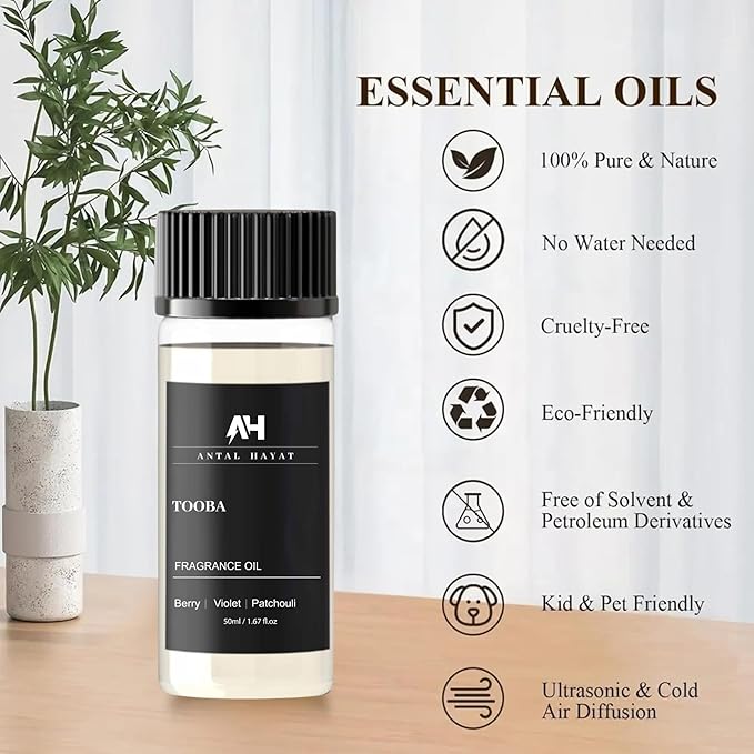 Hotel Scents Diffuser Tooba Oil 50ml - Inspired by La Vie Est Belle Perfume - Berry, Patchouli & Violet - Home Luxury Scent Oil for Waterless & Ultrasonic Diffuser - Premium Fragrance Oil
