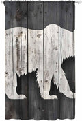 Sheer Curtains 108 Inches Long, Farmhouse Country Rustic Wooden Grain Privacy by Unknown