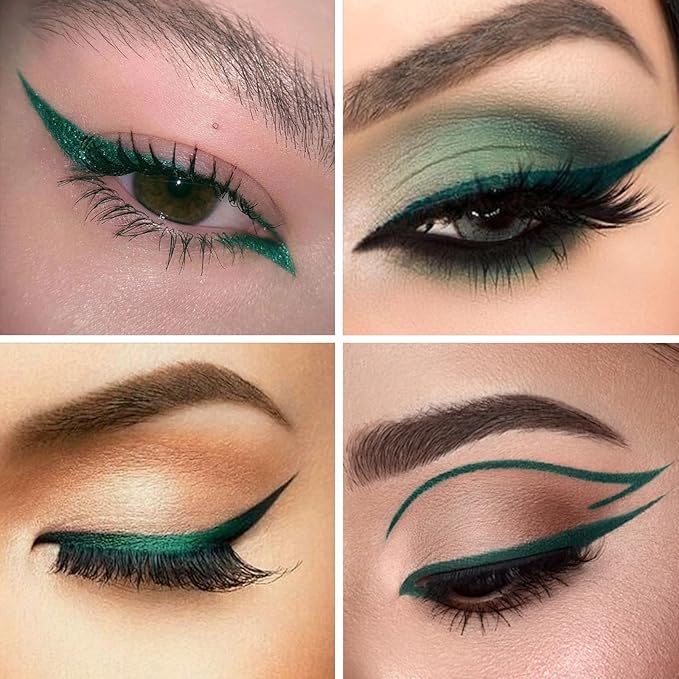 docolor Waterproof Eyeliner Pen Super Slim Liquid Eyeliner Eye Liner Gel (Green)
