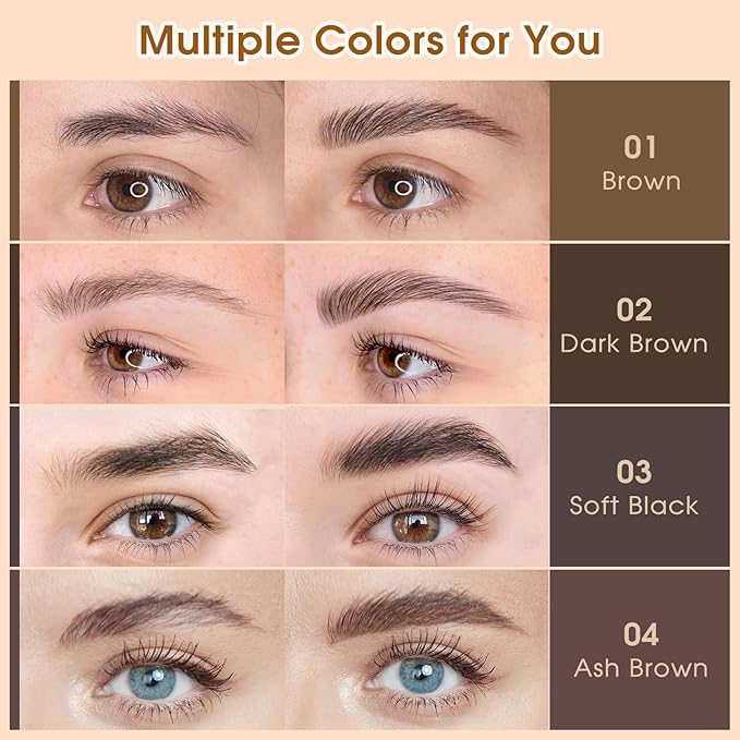 Microblading Brow-Fection Brow Eyebrow Pencil – Angled Brush Tip, Wild Natural Hair-Like Strokes, Patented Design, Long-Lasting & Smudge-Proof, for Beginners & Pros(01 Brown）