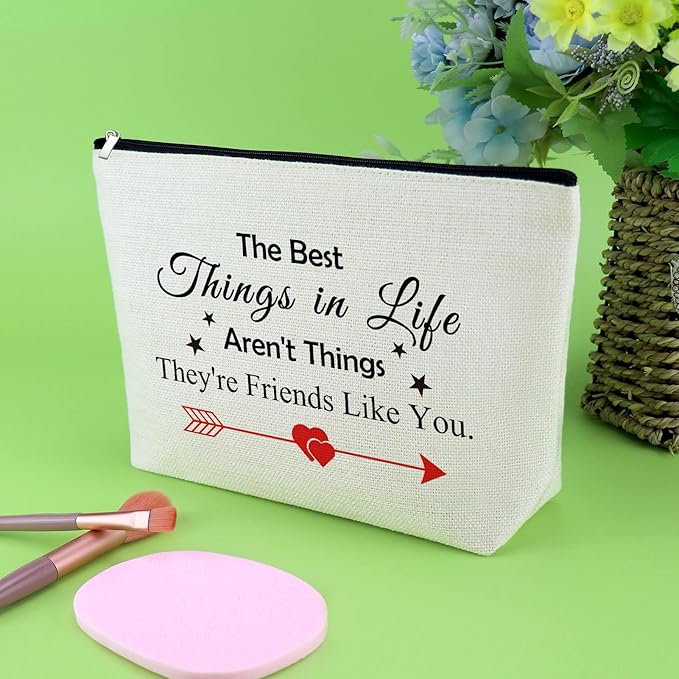 Best Friend Ever Makeup Bag Best Friend Birthday Gifts Inspirational Gifts for Women Friendship Presents for Soul Sister Christmas Mothers Day Presents Friendship Appreciation Travel Cosmetic Pouch