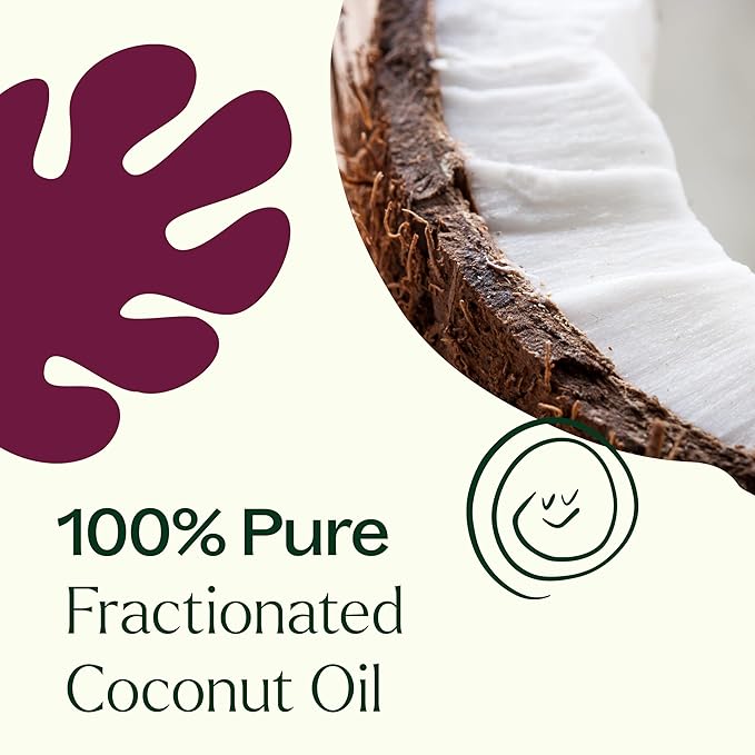 Plant Therapy Organic Fractionated Coconut Oil for Skin, Hair, Body 100% Pure, USDA Certified Organic, Natural Moisturizer, Massage & Aromatherapy Liquid Carrier Oil 16 oz