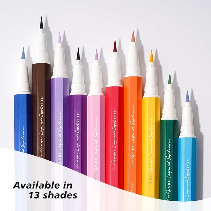 Liquid Eyeliner, Sky Blue Liquid Eyeliner Pen, Felt Tip Blue Eye Liner for Flexible Line Thickness - Easy to Remove with Warm Water - Drama Makeup&Body Art Use, (Skyline Blue)