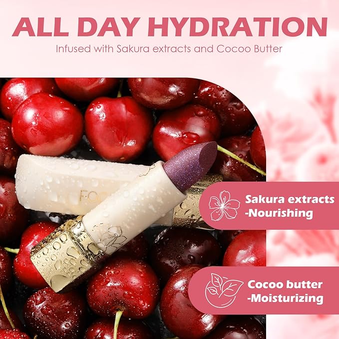 FOCALLURE Moisturizing Lipstick,Color Changing Tinted Lip Balm,Hydrating PH Lip Balm with Creamy Texture,Long Lasting High Pigmented Lip Stain,Citrine