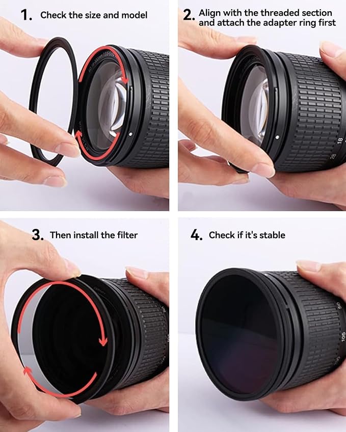 49-43mm Metal Step-Down Ring Adapter Compatible - Image 7