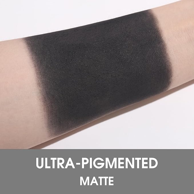 UCANBE Black Single Eyeshadow Palette, Highly Pigmented Matte Eye Shadow Powder, Professional Long-Lasting Waterproof Makeup Palette