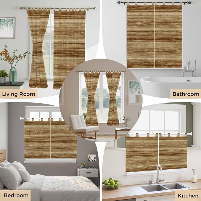Vintage Western Kitchen Curtains 36 Inch Length, Small Window Curtains Tab Top - Image 7