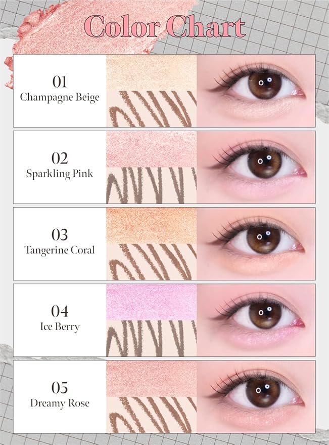 Idol AEGYO-SAL Maker 05 Dreamy Rose, 2-in-1 Under-Eye Highlighter and Contour Liner for Bright, Voluminous Eyes, Long-Lasting, Smudge-Proof Shimmer Stick with Natural Glow, Korean Beauty