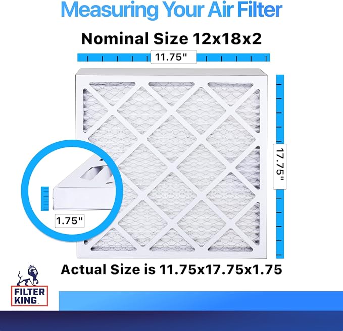 Filter King 12x18x2 Air Filter | 12-PACK | MERV 8 HVAC Pleated A/C Furnace - Image 2