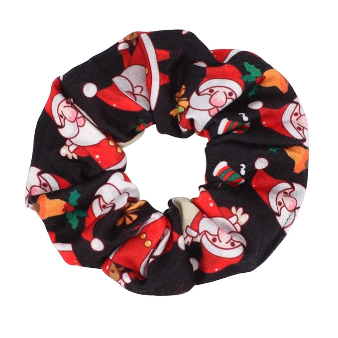 12 PCS Christmas Hair Scrunchies Snowflake Santa Christmas Tree Antlers Elk Snowman Hair Ties Soft Elastic Hair Bands for Women Girls Gifts Ponytail Holders Hair Accessories