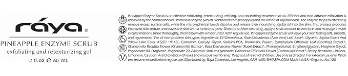 RAYA Pineapple Enzyme Facial Scrub (120) | Exfoliating and Refining Facial Scrub for Combination Skin | Creates a Glowing Complexion | Made with Pineapple Enzymes and Jojoba Beads