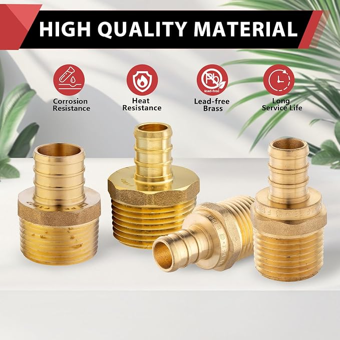 100-Pack EFIELD 3/4-inch Pex Crimp Fittings, 3/4 Inch x 3/4 Inch NPT Male NPT - Image 6