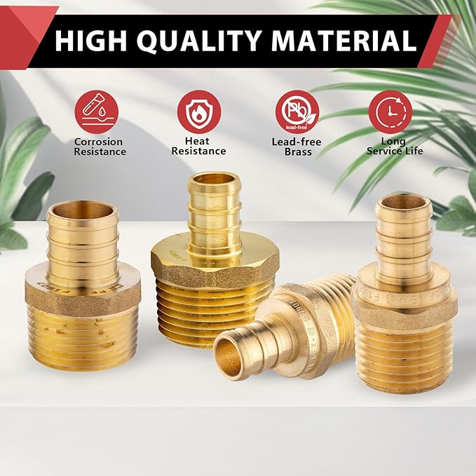 200-Pack EFIELD 3/4-inch Pex Crimp Fittings, 3/4 Inch x 3/4 Inch NPT Male NPT - Image 6