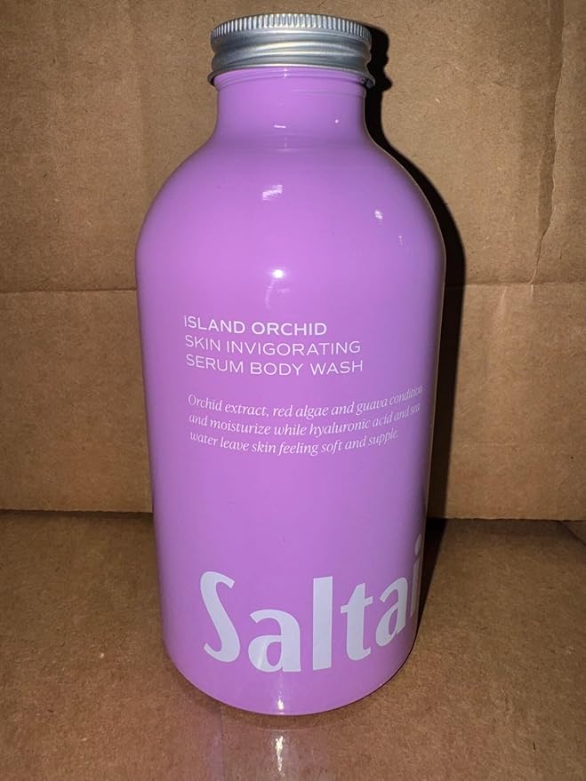 Saltair Body Wash, Island Orchid 2-Pack. Moisturizing Body Cleanser with Monoi Oil and Cupuacu Butter. Luxury Shower Gel for Women and Men. Vegan, Cruelty-Free, Paraben-Free. 2x 17oz Pump Bottles