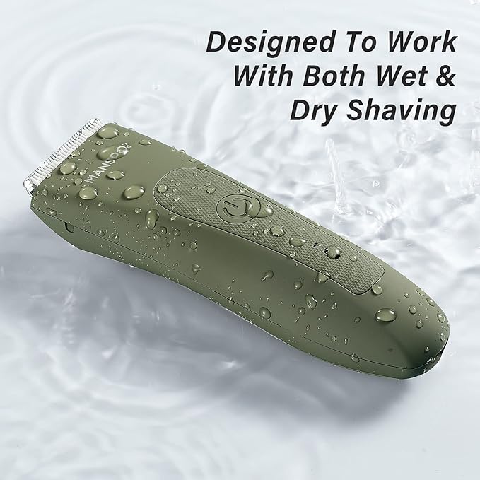 MANSPOT Manscape Hair Finishing Trimmers, Pubic Hair Trimmer for Men and Women, Electric Ball Trimmer Pubic Shaver,Hypoallergenic Ceramic Blade Heads,Waterproof Wet/Dry Groin Shaver,20 Times Usage
