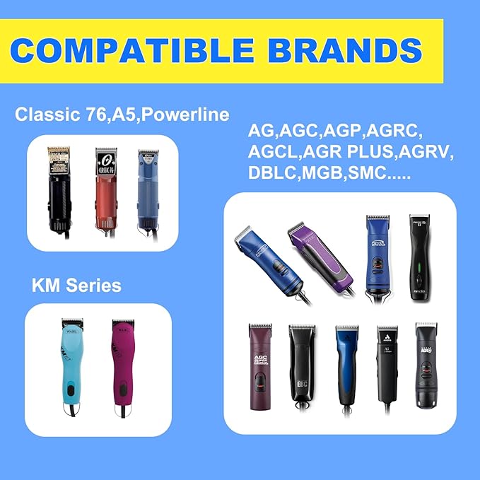 Docal 2 Pack 4FC Pet Dog Grooming Detachable Blades, Compatible with Size-4FC Cut Length 3/8"(9.5mm), Most A5, KM Series Clippers,Made of Ceramic Blade & Stainless Steel Blade