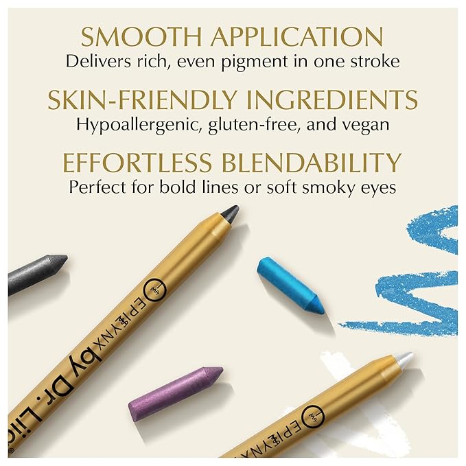 EPILYNX Eyeliner Pencil - Long Lasting Smudge Proof & Waterproof Eyeliner Pencil - Eye Liner Pencils - Hypoallergenic, Vegan, Gluten-Free Eye Pencil - Gift Set, 1.2ml