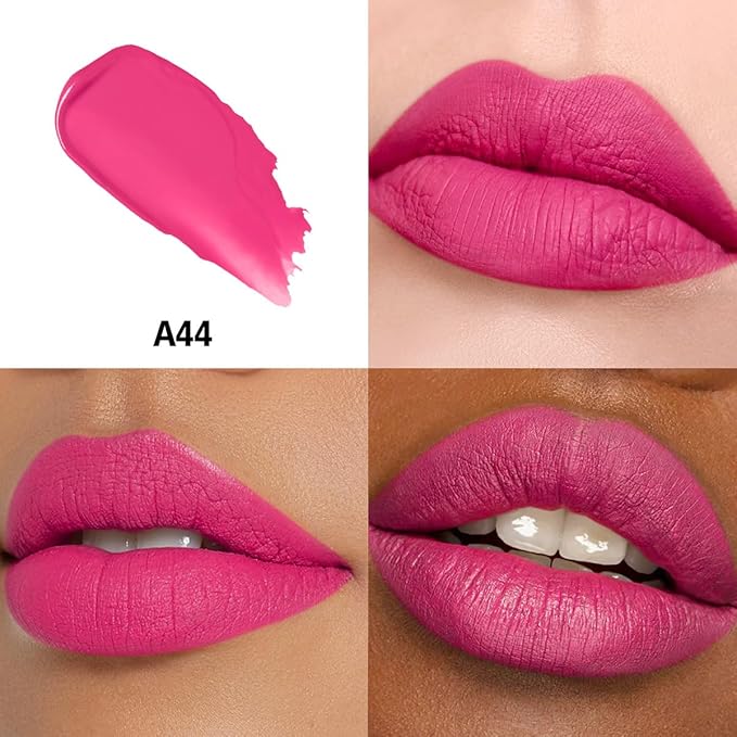 Nude Berry Pink Lipstick 3Pc Long Lasting Lipsticks for Women Pigmented Smudgeproof Transferproof Vegan Cruelty Free Lip Color, A61/66/44