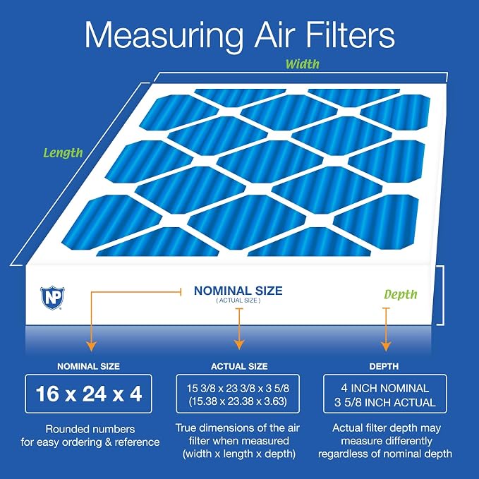 Nordic Pure 16x24x4 Pleated Air Filters MERV 7 Plus Carbon 2 Pack - Image 2