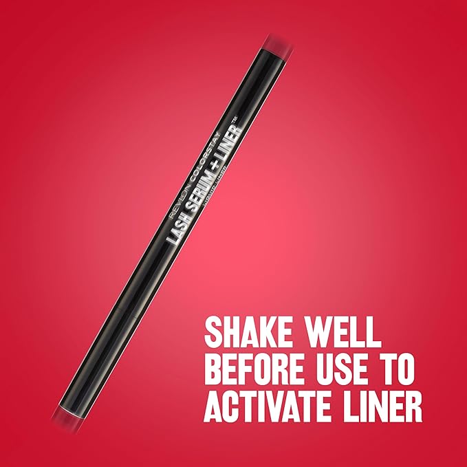 REVLON ColorStay Lash Serum + Liner, Waterproof Eyeliner, Stocking Stuffer for Her, Healthier Looking Eyelashes, Smudge-Resistant, 001 Blackest Black