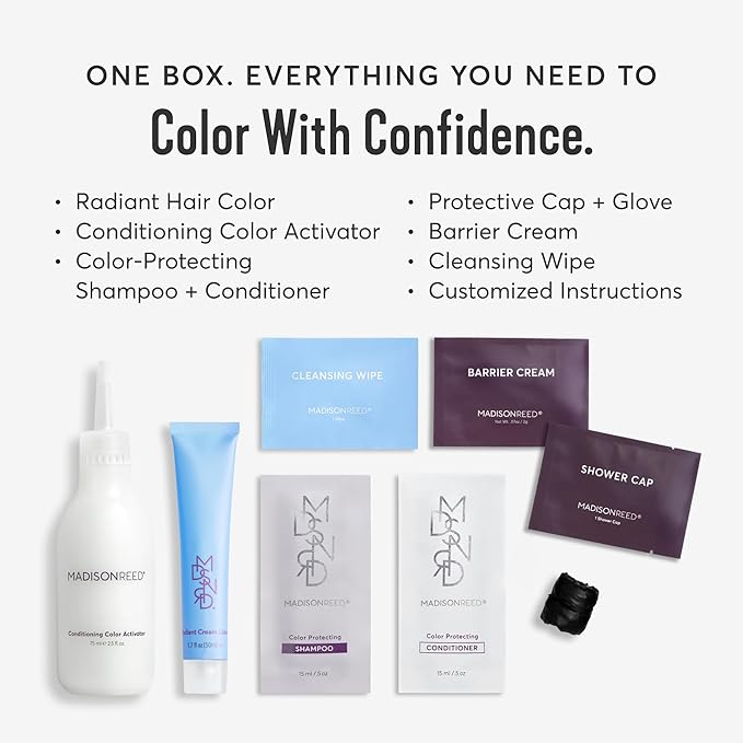 Madison Reed Radiant Hair Color Kit | 7RC Light Ginger Red with Vivid Copper Tones (Carrara Crimson) Vivid Color-Enhancing Formula | Salon-Quality Permanent Hair Dye | PPD-Free & Ammonia-Free |1 Pack