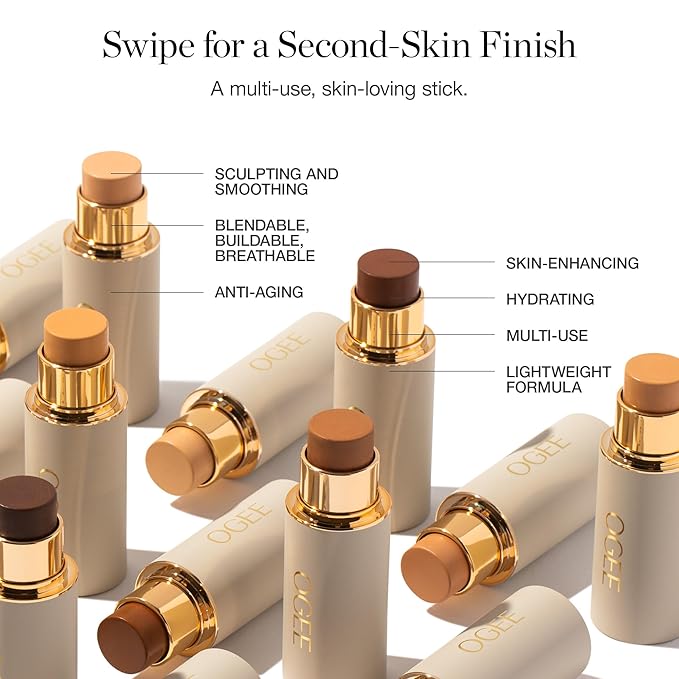 Ogee Sculpted Complexion Foundation Stick (Juniper 3.75W - Medium Light Tan, Olive Undertones) Full Coverage Foundation Makeup - Instantly Balance & Even Complexion - 70% Organic Ingredients