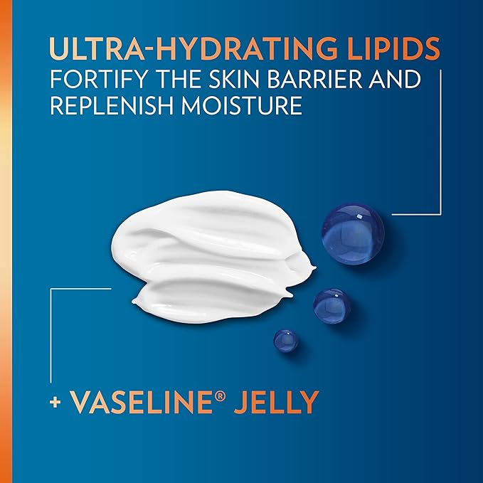 Vaseline Lotion for Men Extra Strength 3-in-1 for Face, Hands & Body + Original Lip Therapy for Dry Lips with Petroleum Jelly (3 Piece Set)