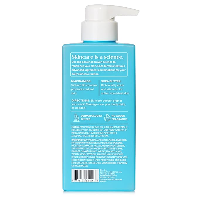 MEDIX Fragrance Free Niacinamide Face Moisturizer + Shea Butter Cream For Face & Body Lotion | Anti Aging Skin Care Firming Cream For Wrinkles, Dark Spots, Large Pores, 15 Fl Oz