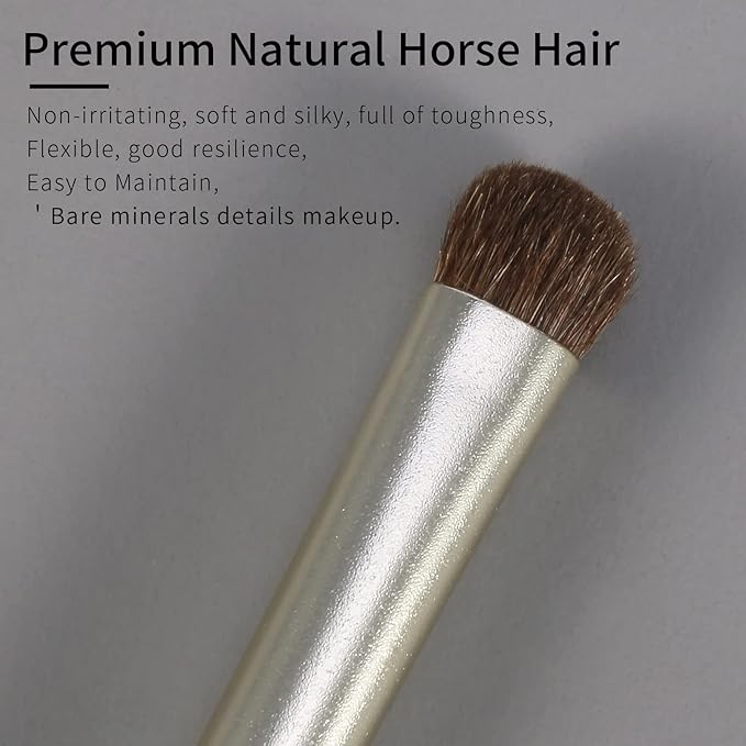 Natural Pony Hair Eye Shadow Brush by ENZO KEN, Medium Smudge Eyeshadow Brush, Shader Eye Shadow Brush, Eye Smudge Brush, Single Eyeshadow Brush, Eye Brushes, Eyeshadow Blending Brush. (Gold, E203M)