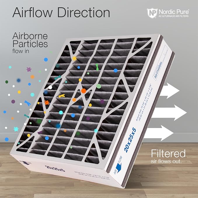 Nordic Pure 20x25x5 Air Bear AC Filter Replacement MERV 10 Pleated + Carbon 1 - Image 8