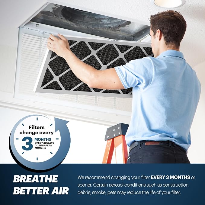 BNX TruFilter 14x24x1 MERV 12 Odor Defense AC Furnace Air Filter - Image 7