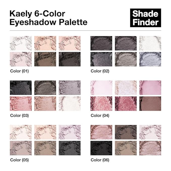 evpct 6 Colors Nude Smokey Eye Shadow Palette Makeup for Blue Brown Eyes, Light Brown Smoky Grey Taupe Black Natural Matte High Pigment Mini Travel Eyeshadow Palette for Older Women, Built in Mirror