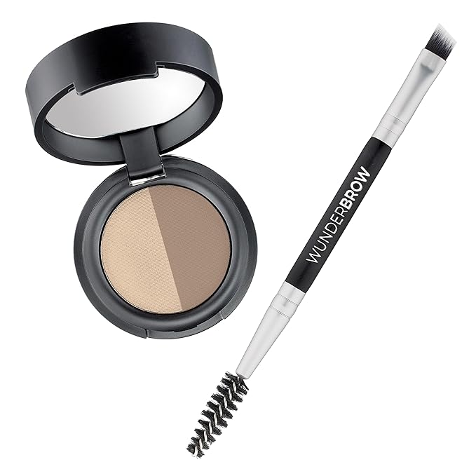 Soft Brow Define & Fill Powder Duo, Includes Dual ended Brush, Vegan and Cruelty Free (Blonde)