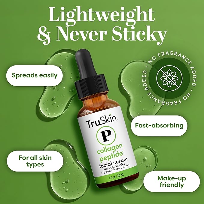 TruSkin Pro Collagen Multi Peptides Serum for Face – Anti Aging Face Serum with TriPeptide-29 & Ceramides – Support Skin’s Natural Collagen & Skin Barrier for Firmer-Looking Skin – 1 fl. Oz