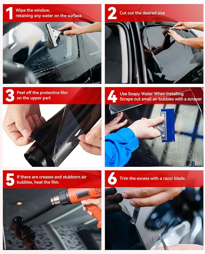 Car Window Tint 30" in x 15'Ft with 35% VLT, Nano Ceramic Window Tint Film for Car, UV&IR Protection Heat Insulation Anti-Explosion Scratch Resistant