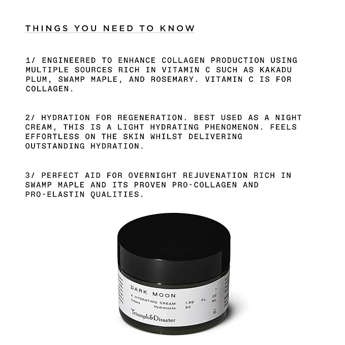 TRIUMPH & DISASTER | Dark Moon Hydrating Cream | Face Moisturizer - Night Cream for Men, 1.7 oz