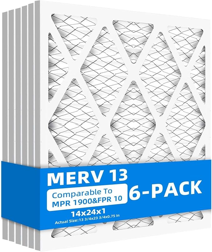14x24x1 Air Filters, MPR 1900 & FPR 10, MERV 13 Pleated Air Filter by Chenzhit